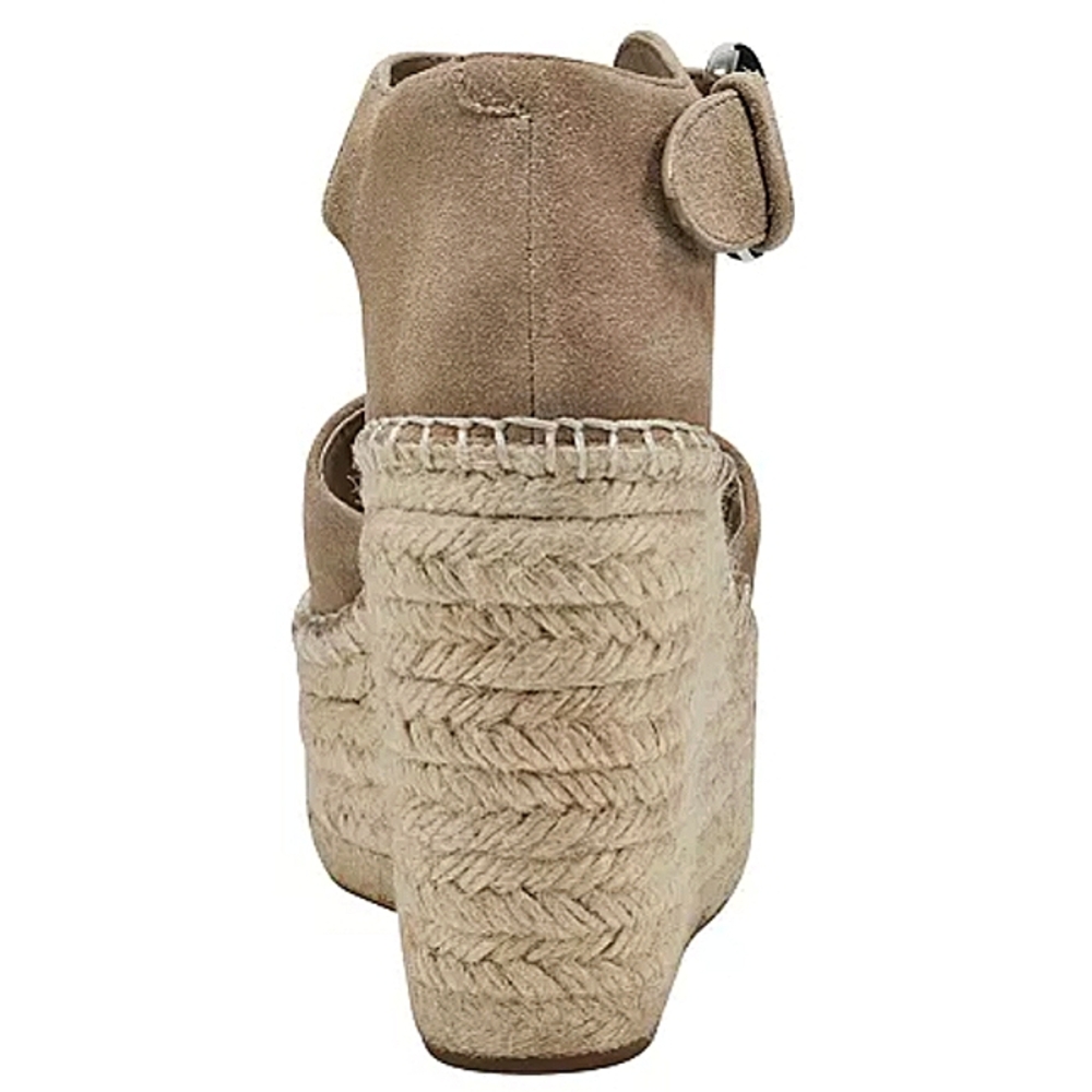 New No Box Marc Fisher LTD Alita Genuine Suede Platform Wedge Espadrille Sandal - Picture 4 of 6